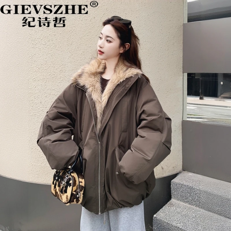 【90绒】纪诗哲轻奢羽绒服女2025冬季新款时尚宽松加厚保暖外套女款