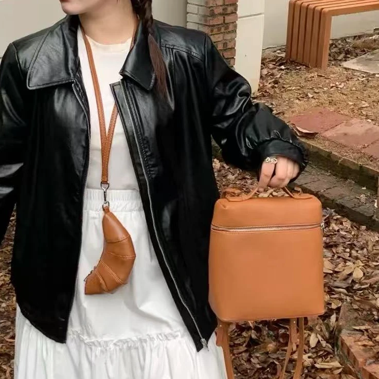 99新 Loro Piana/诺悠翩雅 坤球奢选 lp金棕L23双肩包