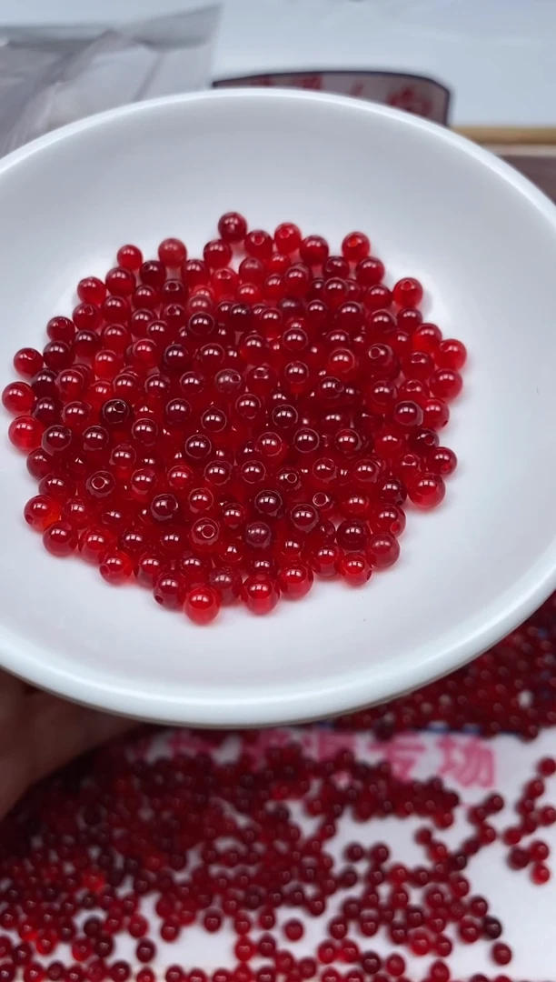 手饰玛瑙未镶嵌B555 鸽血红4mm 25颗9.9元