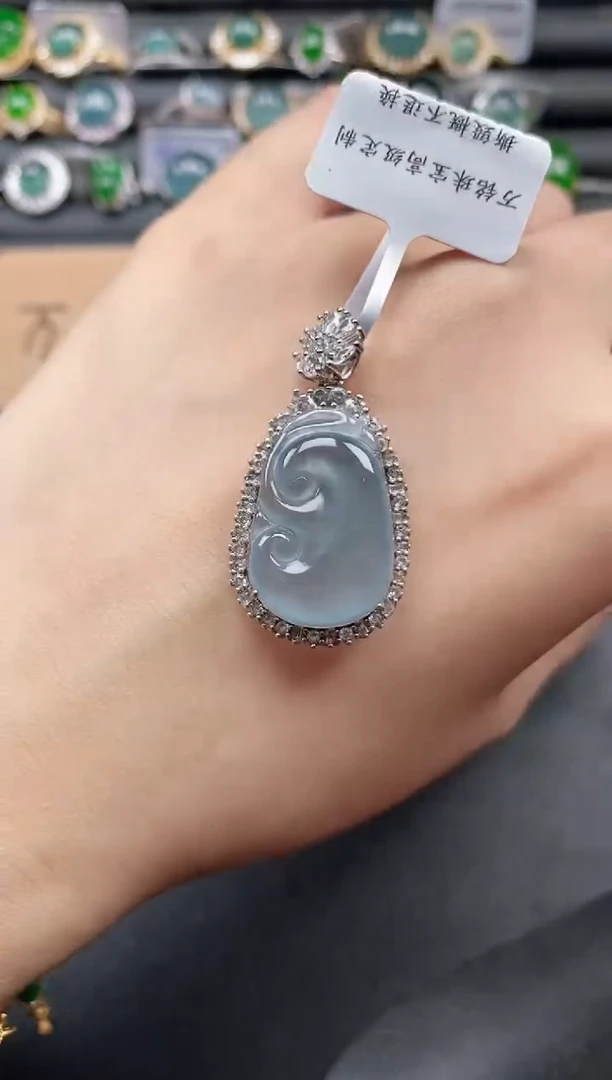 翡翠戒指银S925镶嵌51511