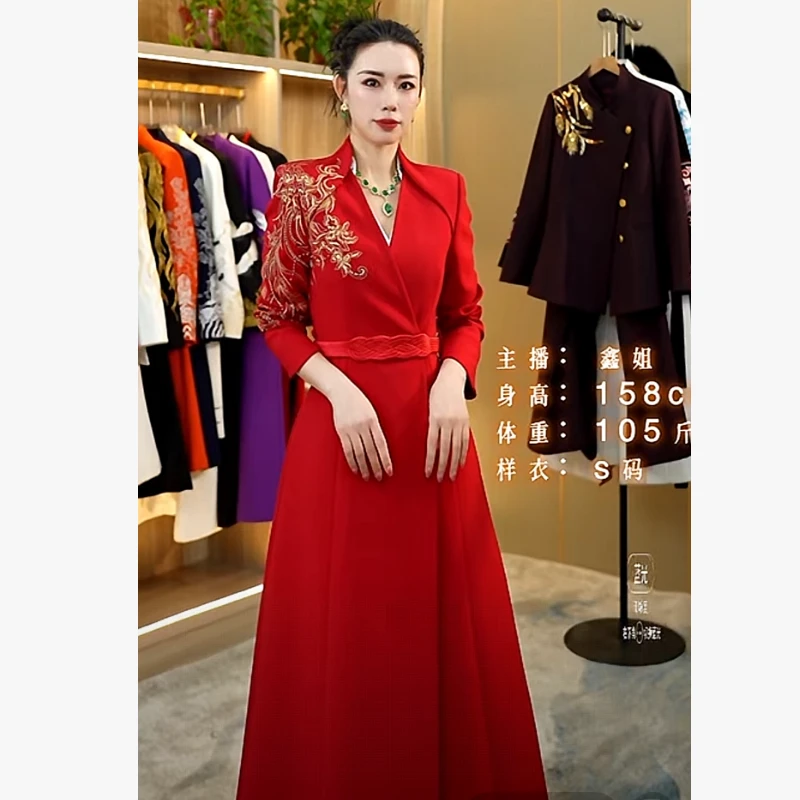 【扶摇飞凤】BYGB-2026秋冬新款单肩绣凤国风刺绣大衣战袍2976