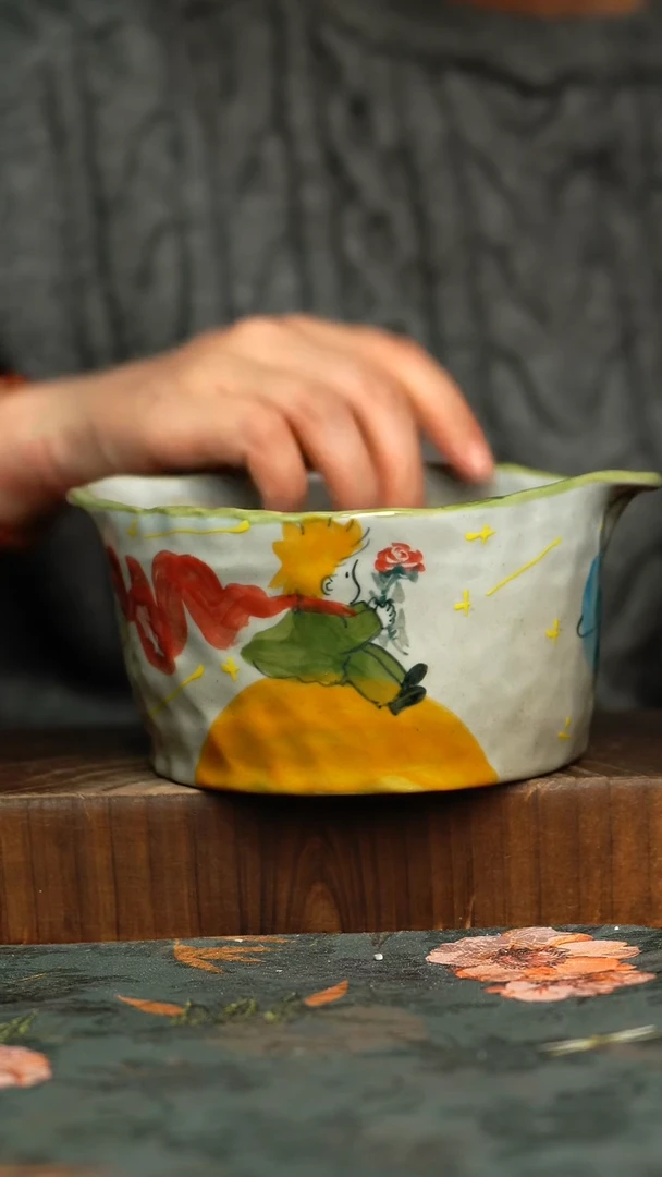 杯釉下彩手工手绘同款陶器