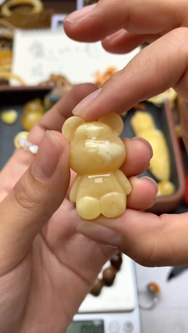 【闪购商品】琥珀珠宝奇石未镶嵌024琥珀蜜蜡花粉小坑介意勿拍