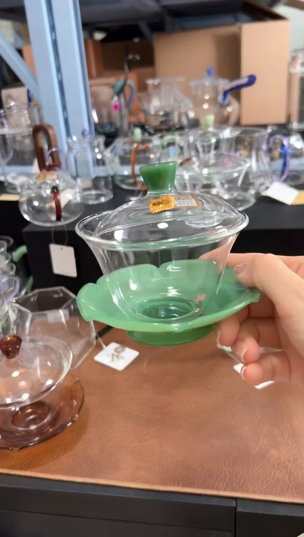 禾器 荷叶盖碗翡翠玉