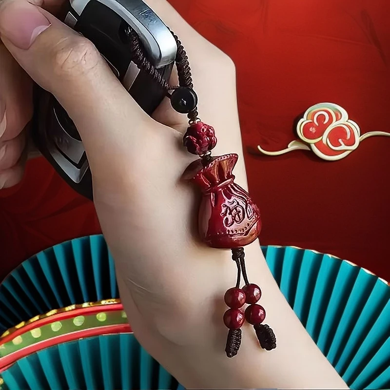 【师傅推荐】红沙貔貅钥匙扣生肖寓意钥匙扣新年钥匙扣