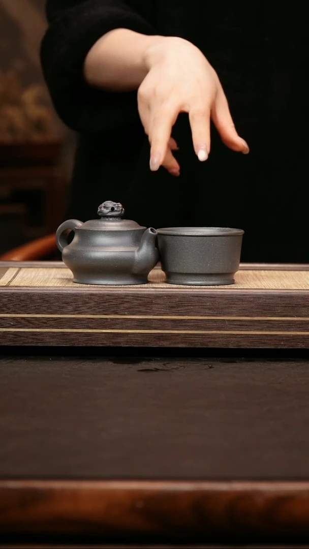 茶壶紫砂呀*天青泥 乾坤+宽口杯