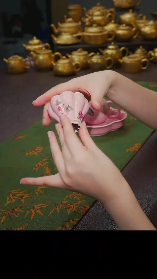 茶杯紫砂【宜景窑桃夭粉系列】曼陀罗