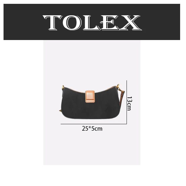 TOLEX2025新款手工百搭花H横经典腋下女包棕色27cm