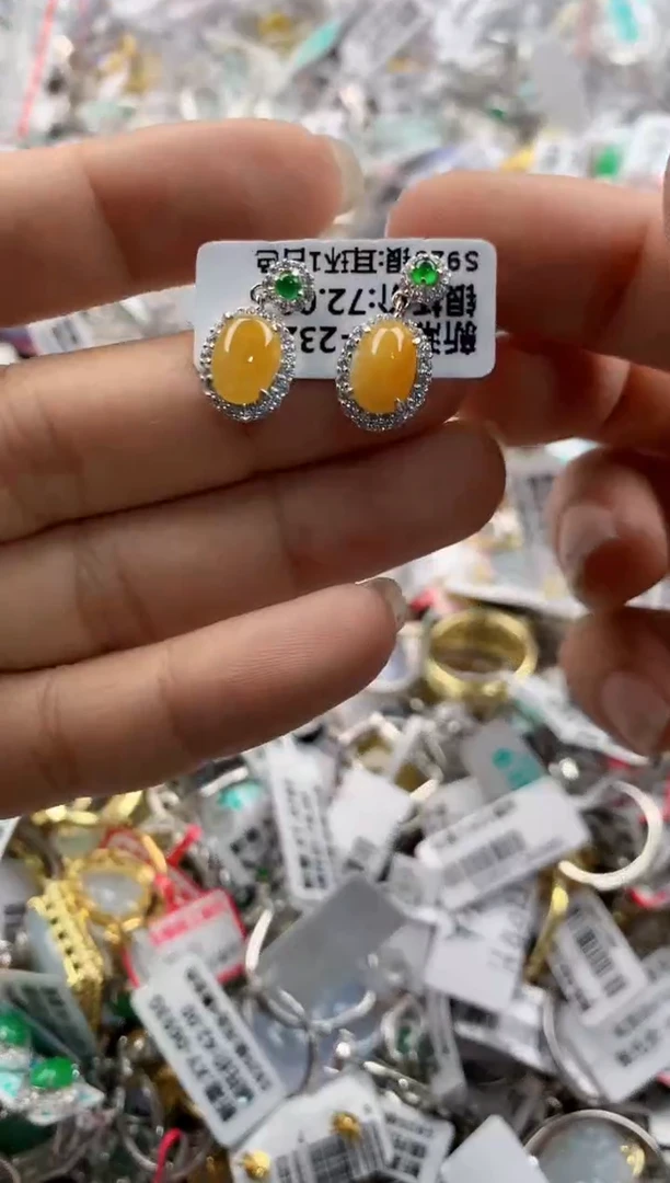 银S925镶嵌戒指翡翠444---2