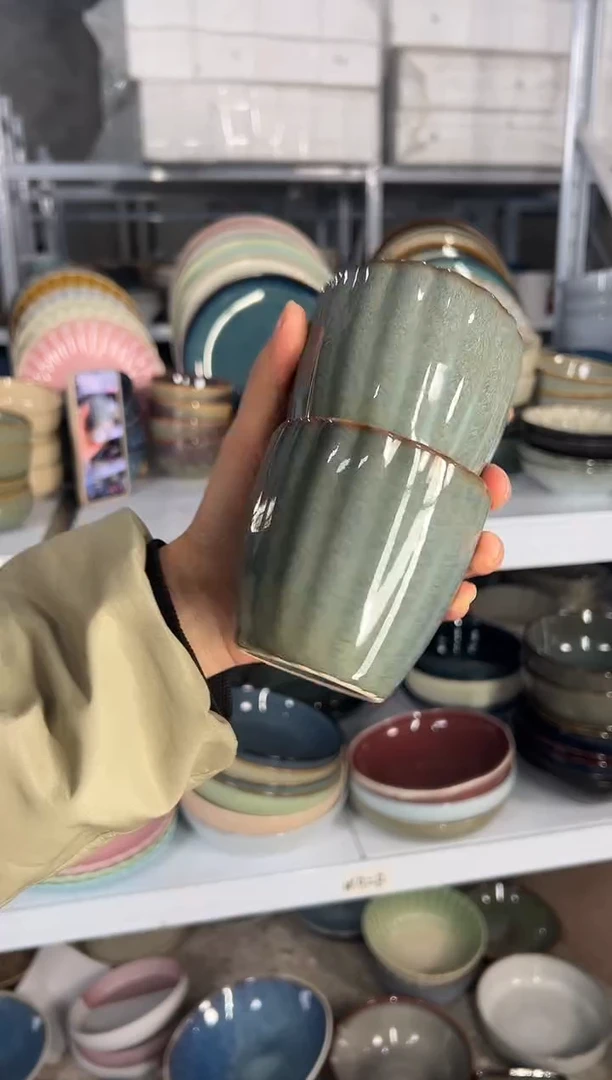 陶瓷外贸尾货瑕疵满20包邮X2 手握杯