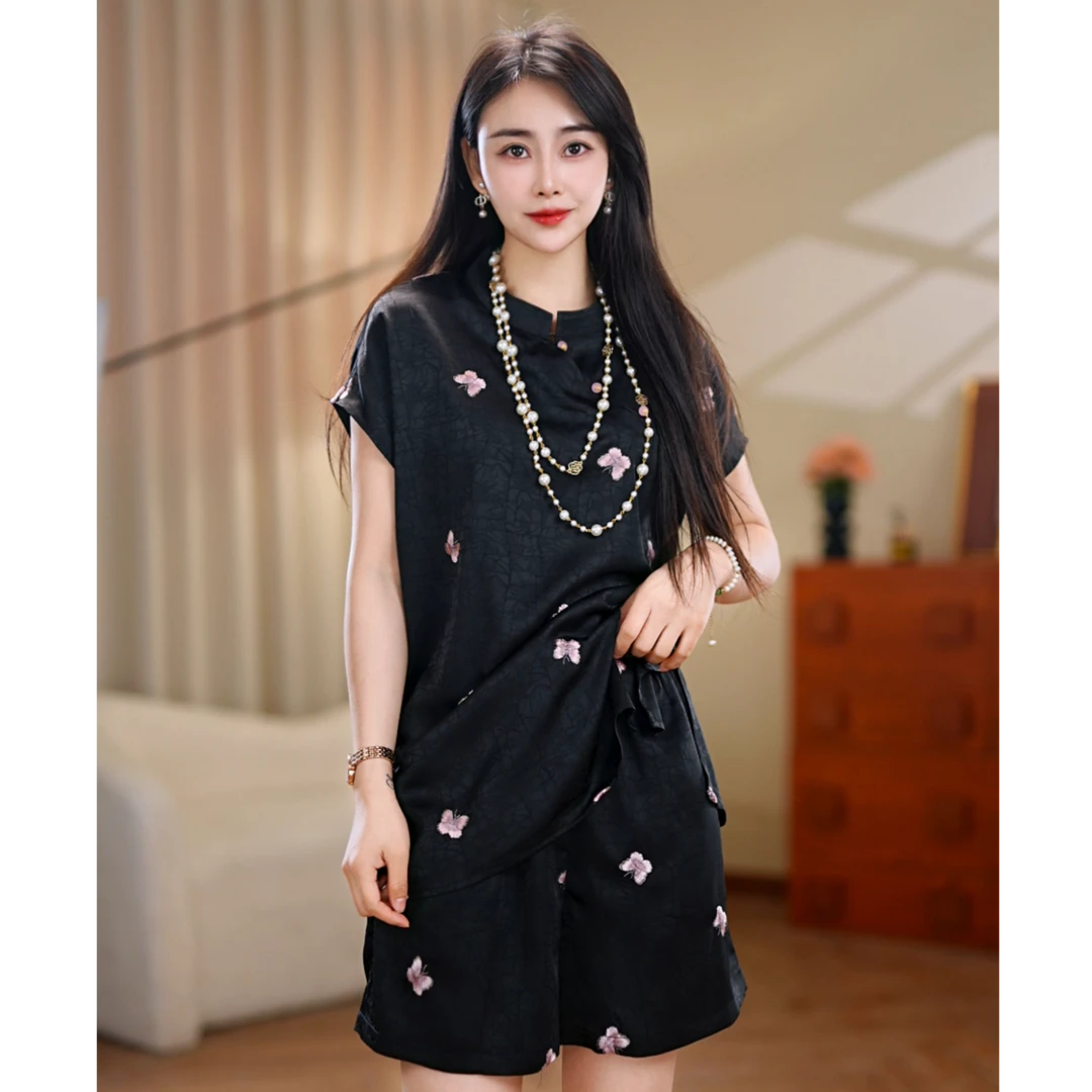 【琴琴】新中式国风夏季新款短袖轻薄透气简约时尚套装01