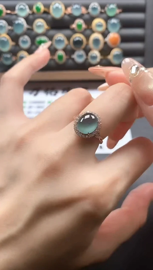 银S925镶嵌戒指翡翠51151