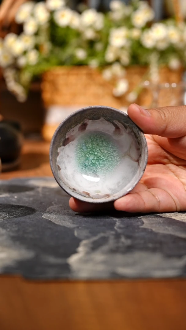 【闪购商品】92号结晶鸡心杯~~青云柴烧裸烧