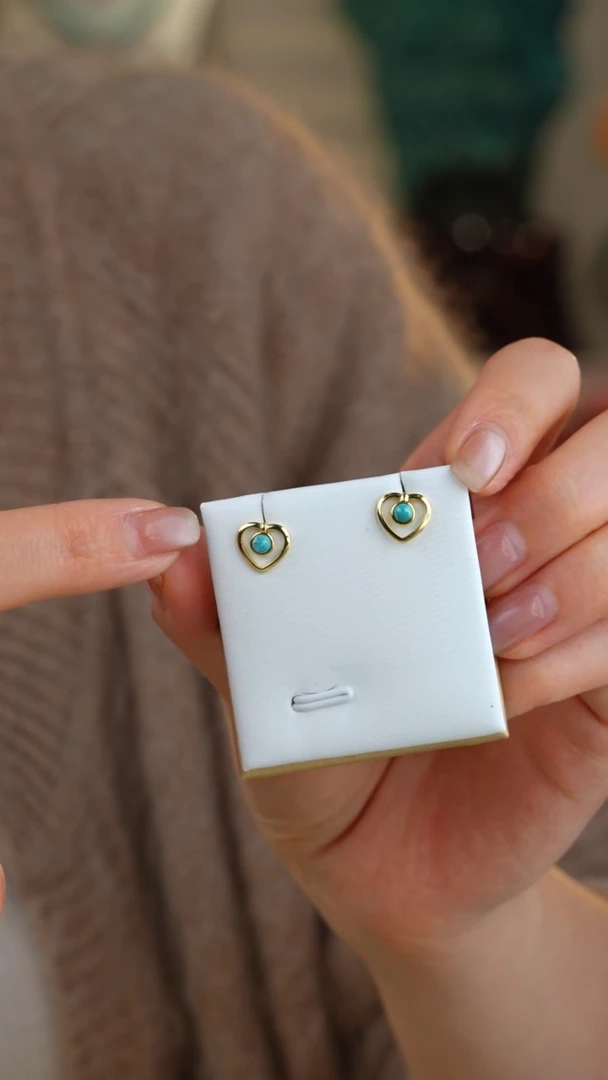 【闪购商品】绿松石耳饰银S925镀金镶嵌多样性发货