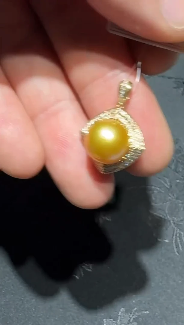 【闪购商品】海水珍珠吊坠(不含链)18K金镶嵌3【珠径11.4】