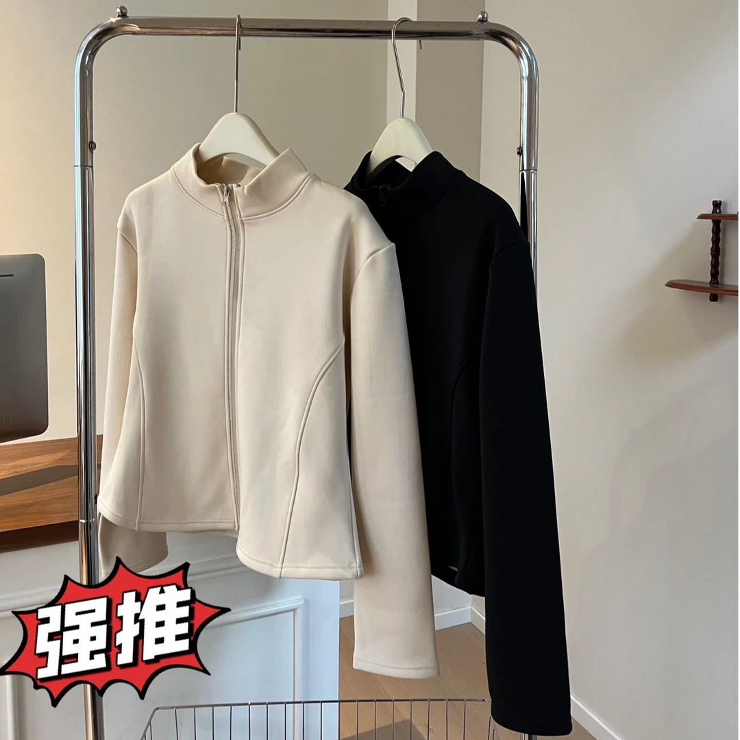 新航空机能立领户外小蛮腰羽绒瑜伽外套-90白鸭绒