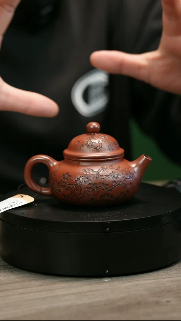 茶壶紫砂狮*子H1365陈娟红皮龙梅花容天