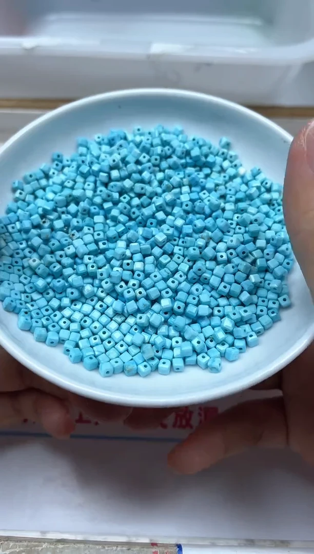 手饰玛瑙未镶嵌D885蓝 白 淞方糖4mm30个9元