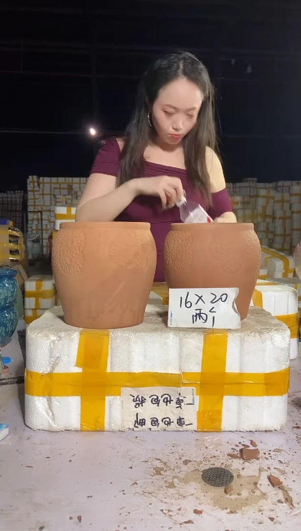 宜兴紫砂粗陶花盆16/20