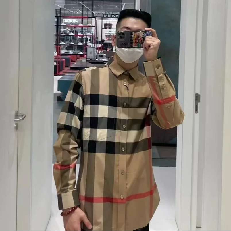 99新 BURBERRY/博柏利  巴宝莉格纹衬衫