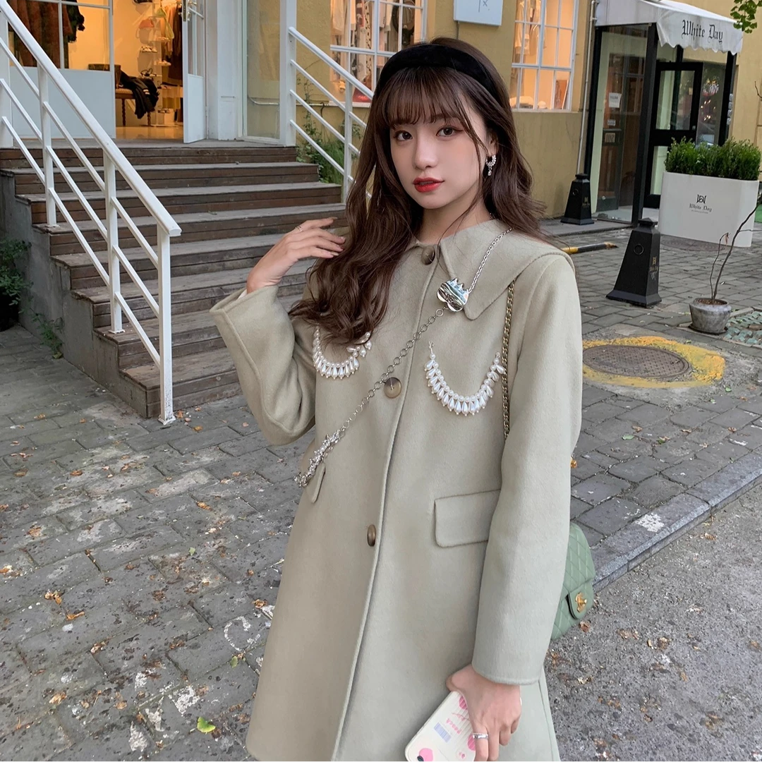 E轮E41【英式小安妮】小个子站这件100wool双面毛呢大