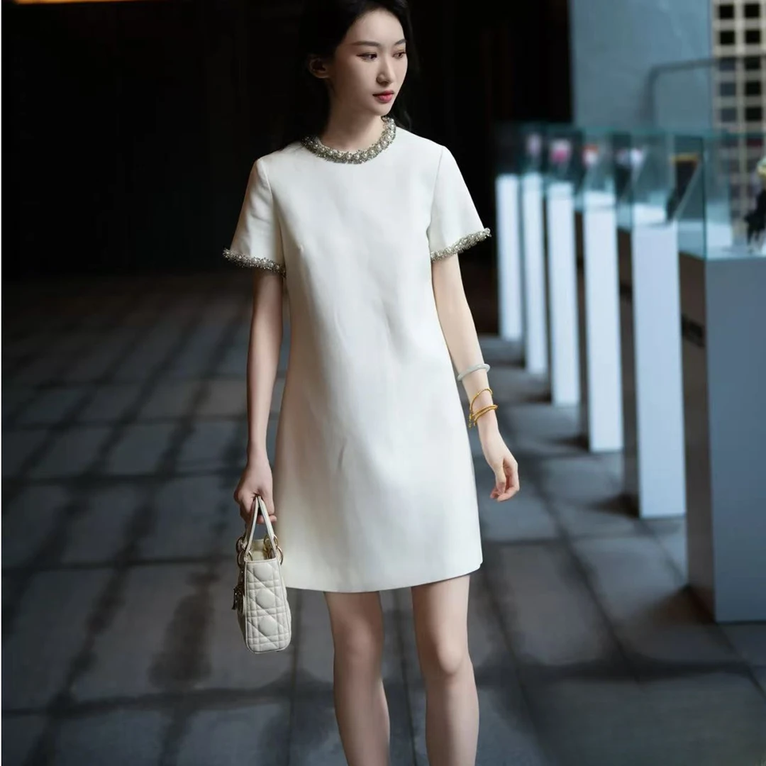 99新 MIU MIU/缪缪 重磅钉珠连衣裙 38码