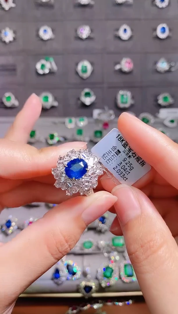 【闪购商品】蓝宝石18K金戒指18K金镶嵌1