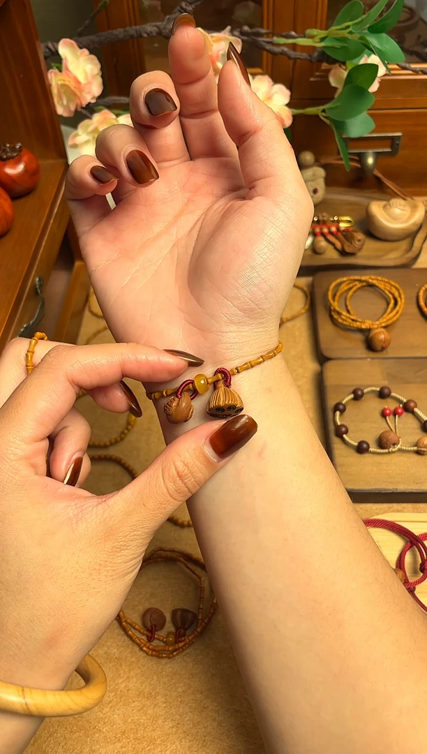 桃核竹节单圈好运莲莲    一物一拍