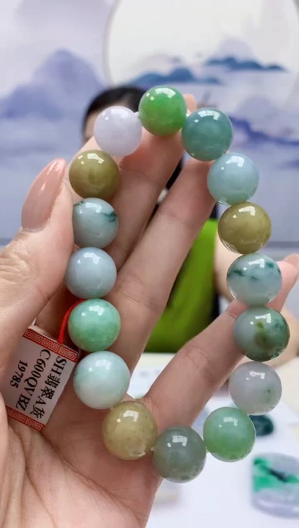 定制翡翠未镶嵌4852MM-毛货手串49