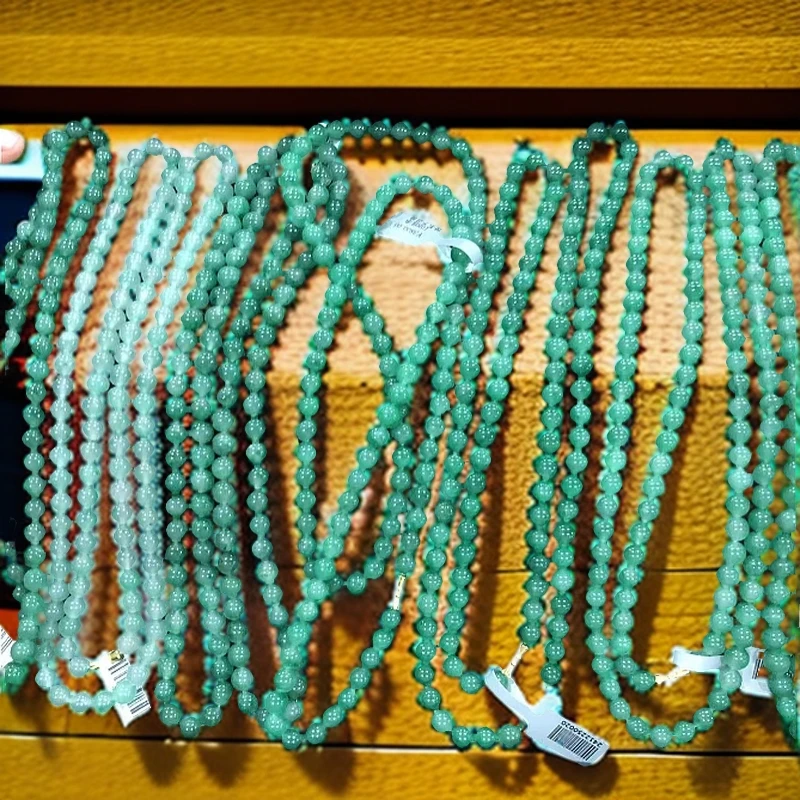 天然A货 石英质玉非洲翠 无镶嵌 毛衣链挂件108颗 (多样性发1）