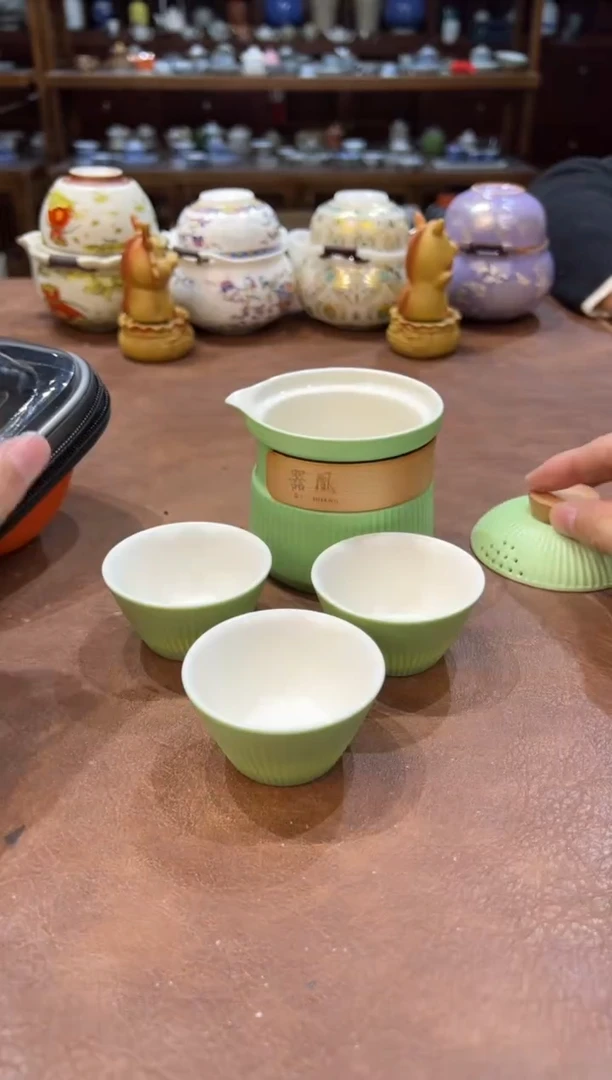 真的很便宜超好看会开片的旅行茶具