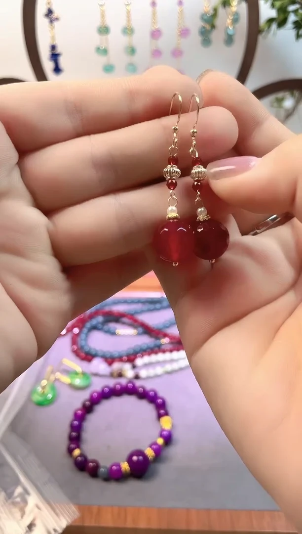 银S925镶嵌耳饰玛瑙/玉髓443000