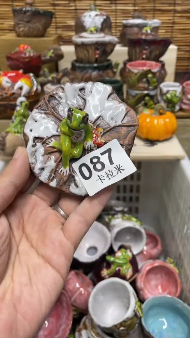 钟*087精美粗陶手工柴烧