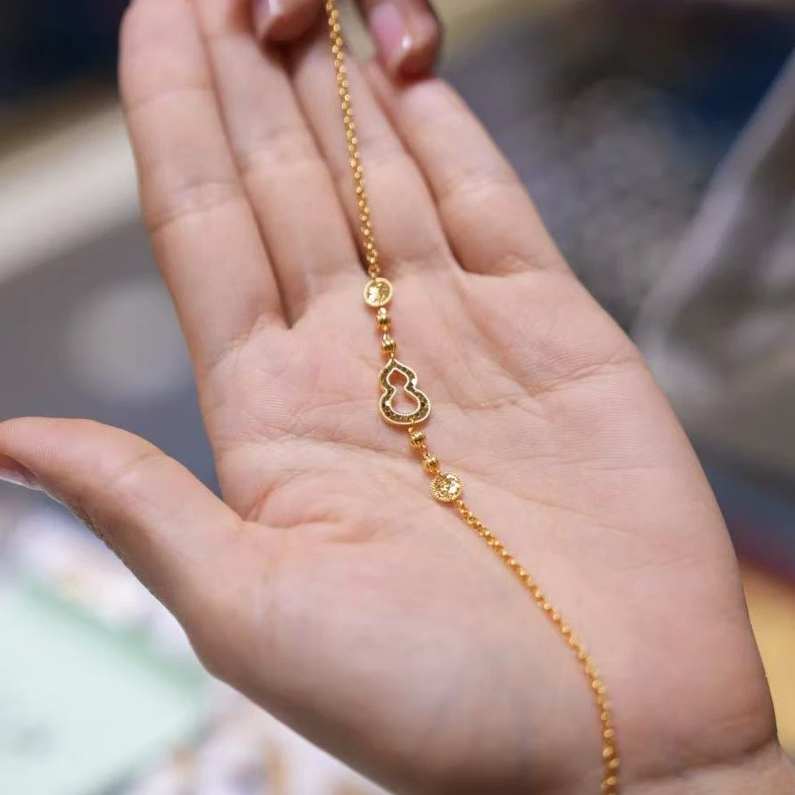 【巧玲专属】足金999龙鳞葫芦手链 经典时尚百搭 3.77