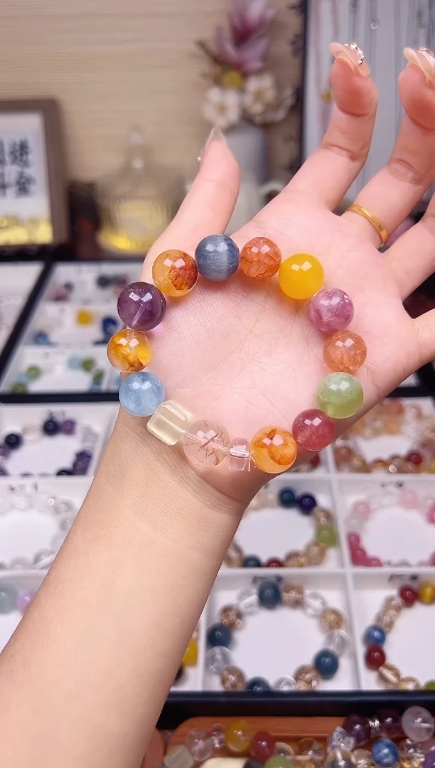 未镶嵌手串水晶大彩虹多宝