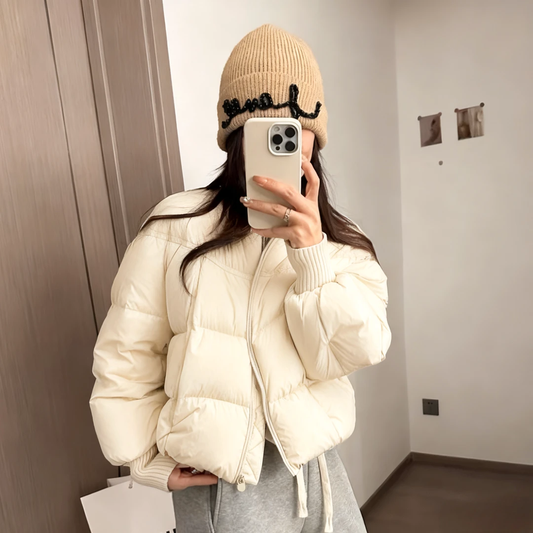 小葱头 运补6-8【502】棒球领棉服女短款2025冬季螺纹面包服棉服