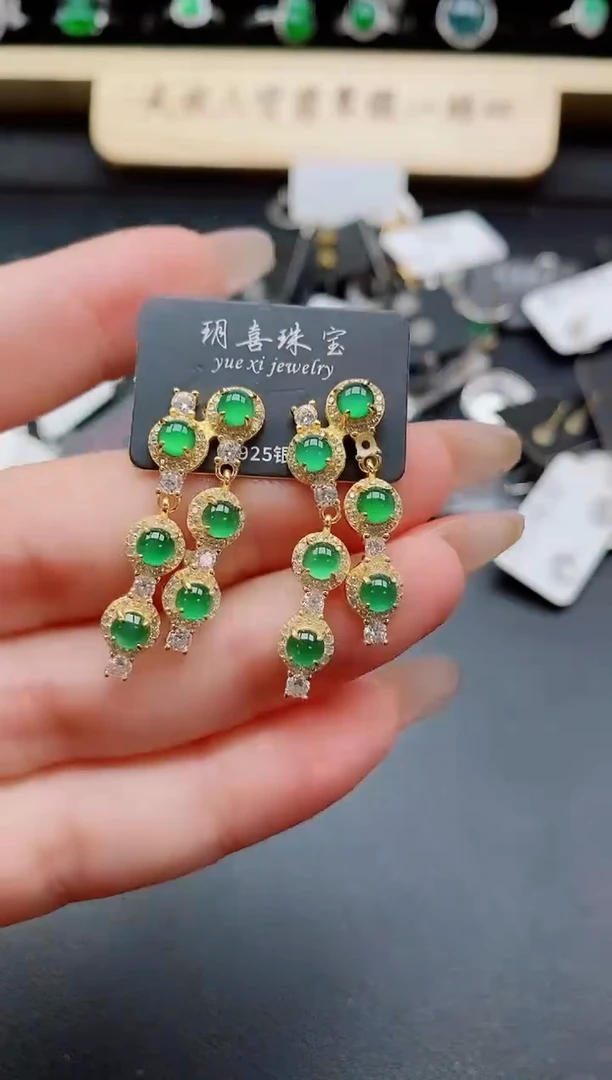 银S925镶嵌戒指翡翠1
