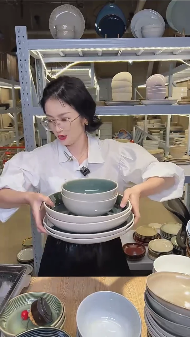 瓷260外贸尾货高温釉下彩陶瓷餐具默认微瑕