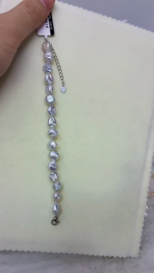 未镶嵌DA淡水珍珠keshi珍珠手链 y806