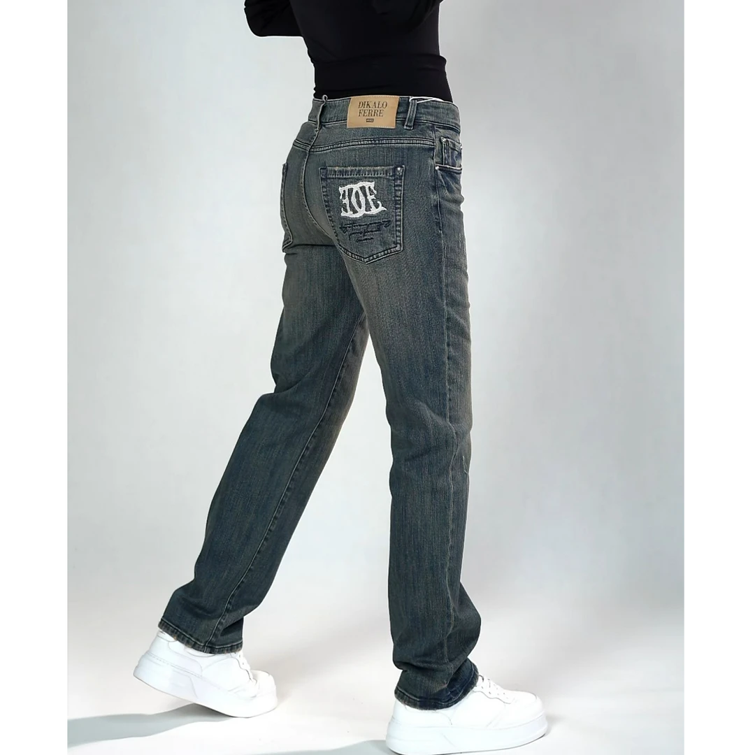 迪卡里奥费雷时尚纹理感牛仔裤53NZ781秋季新款男装时尚牛仔裤