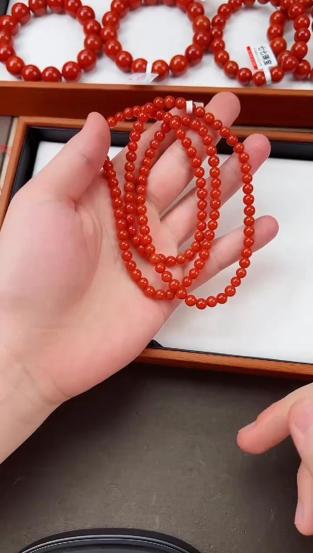 【闪购商品】南红玛瑙长串未镶嵌保山阿东寨单圈高品长串 卡5+