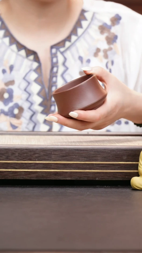 茶壶紫砂紫泥 柱础杯