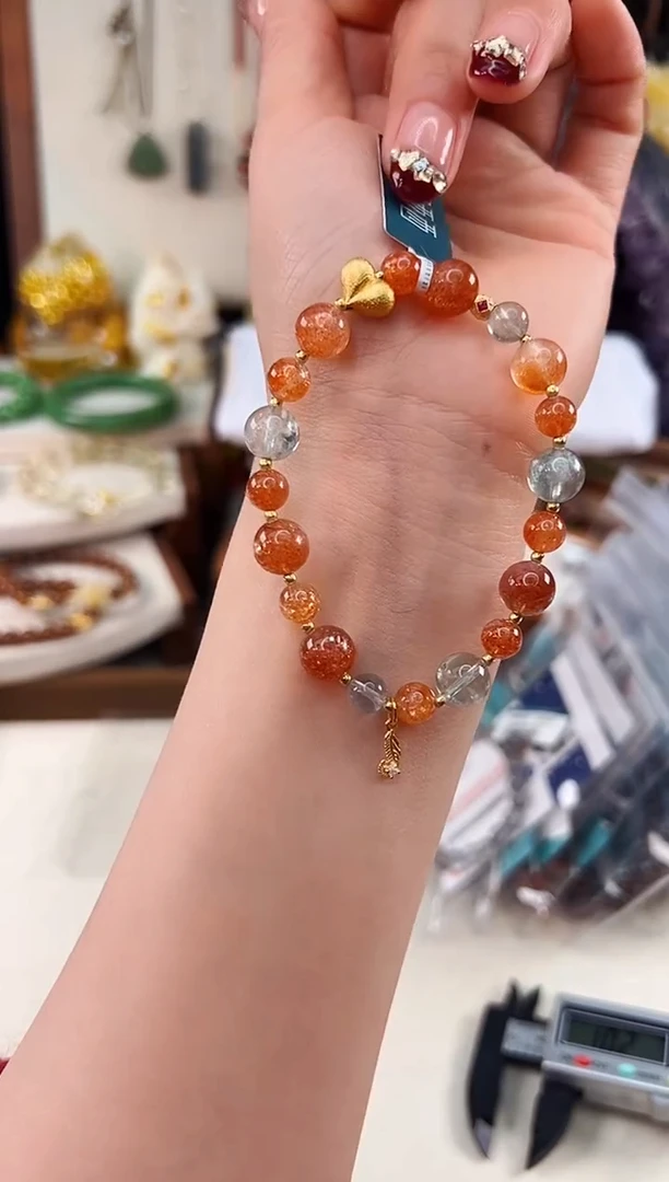 银S925镶嵌手链长石@@A951G019823