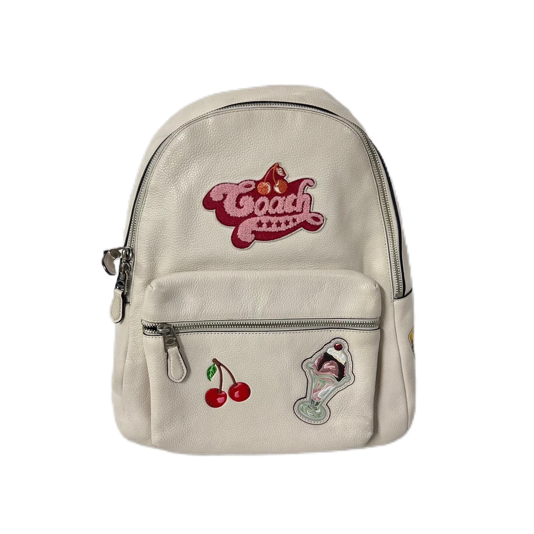 95新 COACH/蔻驰 白色全皮双肩背包 2502LQ105