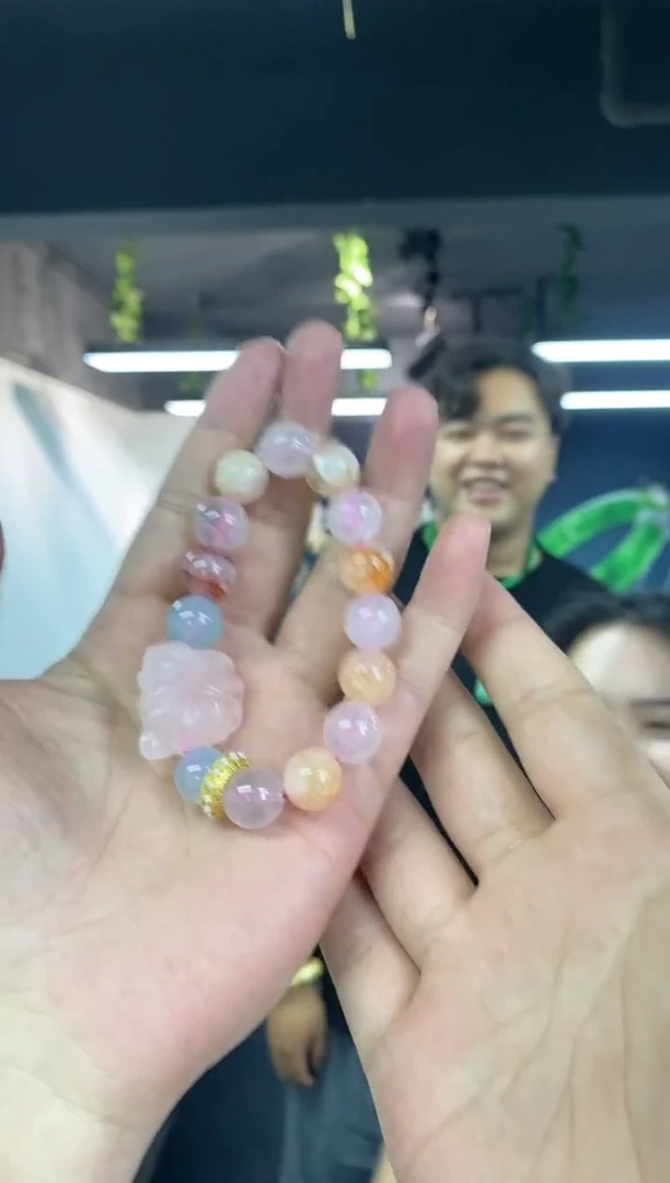 烟晶手链未镶嵌多样性发其一颜色微差