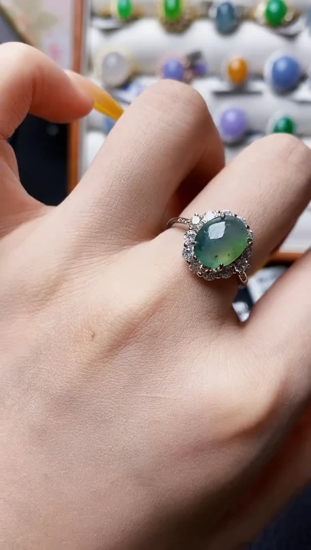 银S925镶嵌戒指翡翠1155