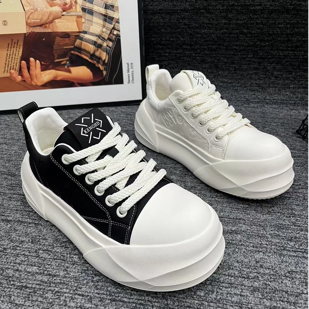 H66611欧货圆头日常系带通用防水台休闲板鞋低帮时尚blokette