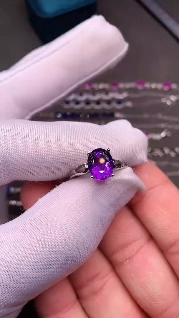 【闪购商品】紫晶戒指银S925镶嵌.............