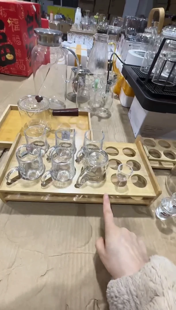 【闪购商品】玻璃无盖款直播专属6+6高脚+杯架