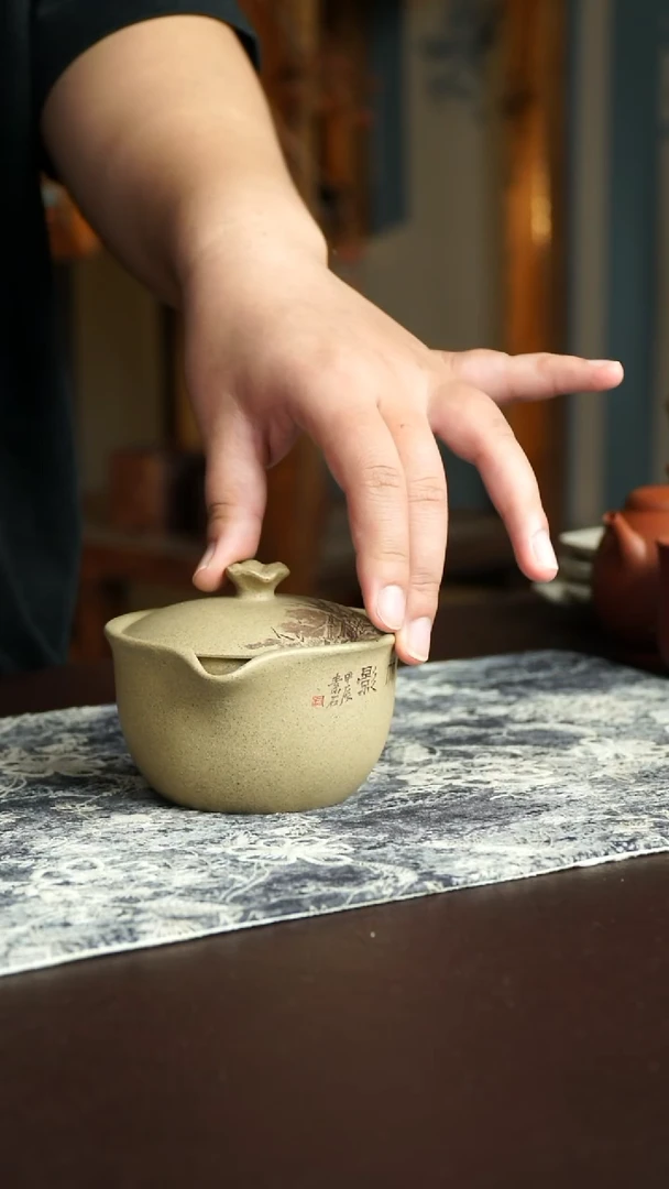 茶杯紫砂52号宜兴紫砂原矿作品手抓